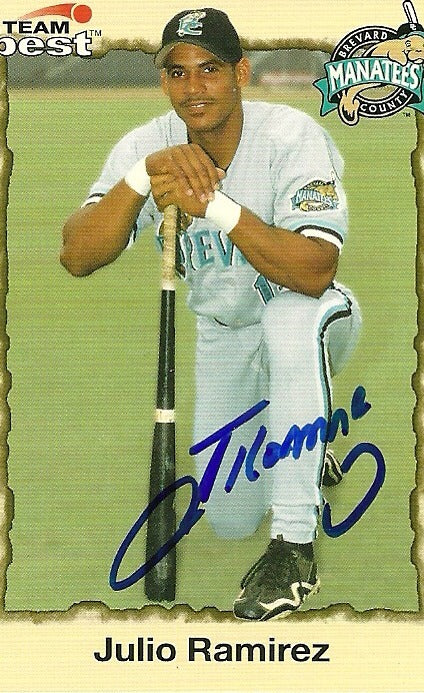 JULIO RAMIREZ BREVARD MANATEES SIGNED AUTOGRAPHED 1998 TEAM BEST CARD #89 W/COA