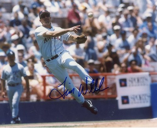 TIM WALLACH CALIFORNIA ANGELS ANGELS SIGNED 8X10 PHOTO W/COA