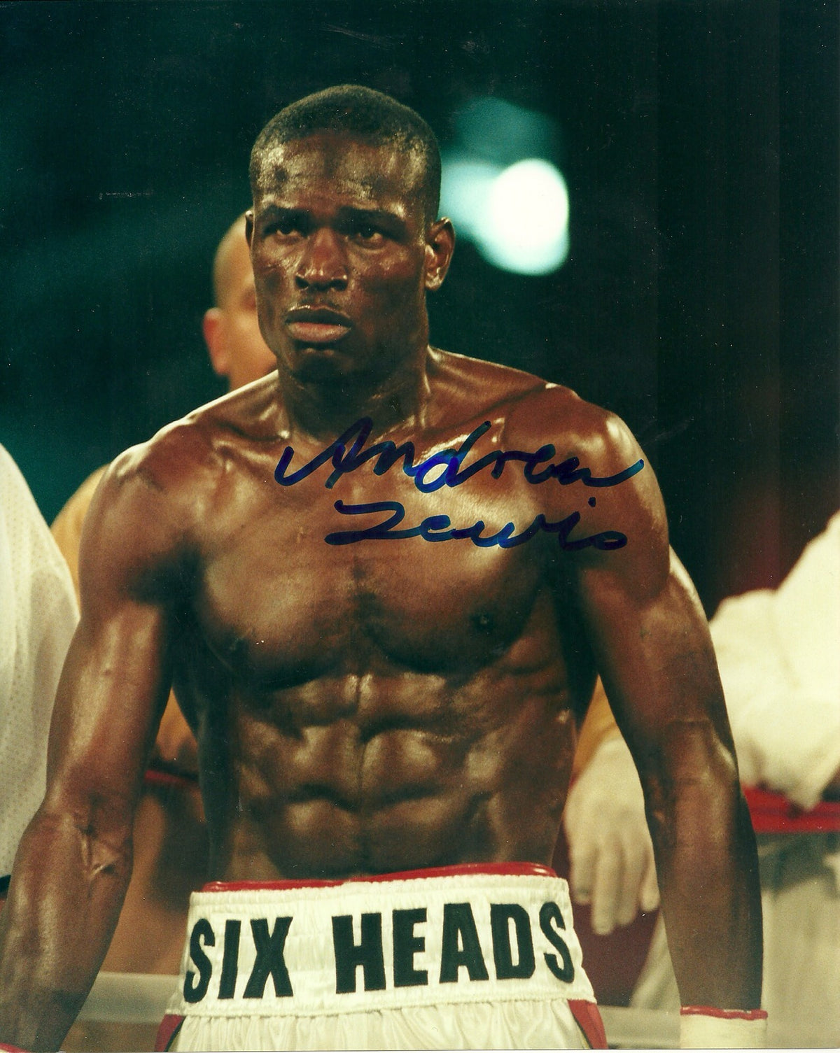 ANDREW LEWIS WBA WORLD MIDDLEWEIGHT CHAMP SIGNED AUTOGRAPHED 8x10 PHOTO W/COA