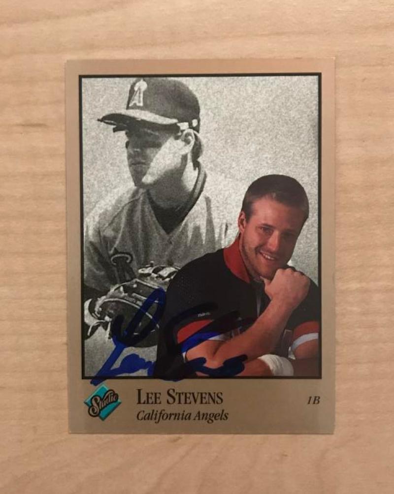 LEE STEVENS CALIFORNIA ANGELS SIGNED AUTOGRAPHED 1992 LEAF STUDIO CARD#150 W/COA