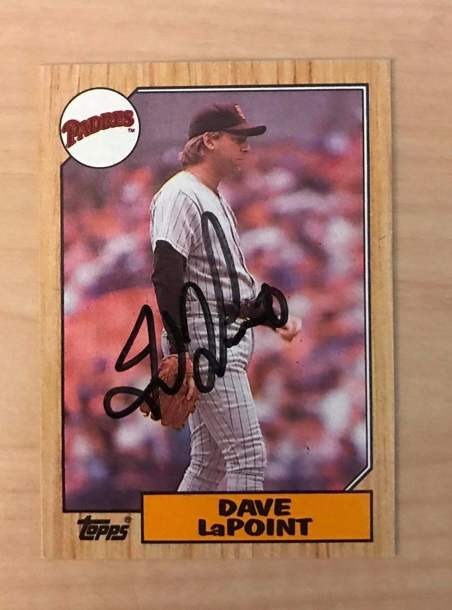 DAVE LAPOINT SAN DIEGO PADRES SIGNED AUTOGRAPHED 1987 TOPPS CARD #754 W/COA