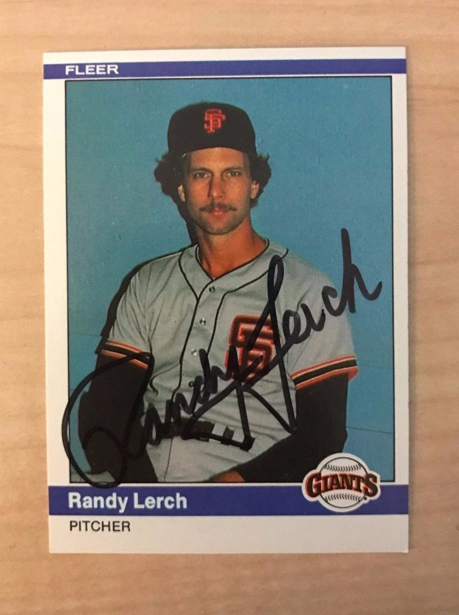 RANDY LERCH SAN FRANCISCO GIANTS SIGNED AUTOGRAPHED 1984 FLEER CARD #380 W/COA