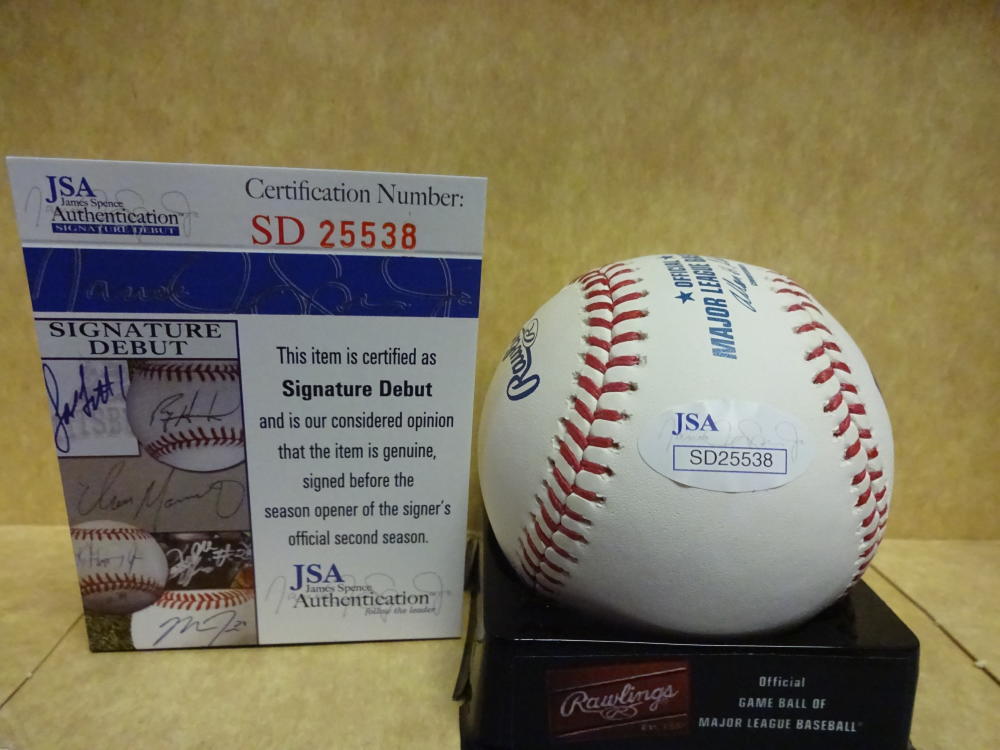 BRENDAN RODGERS COLORADO ROCKIES SIGNATURE DEBUT M.L. BASEBALL JSA SD25538