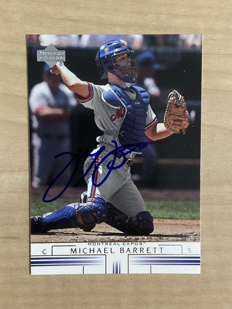 MICHAEL BARRETT MONTREAL EXPOS SIGNED AUTOGRAPHED 2002 UPPER DECK CARD#346 W/COA