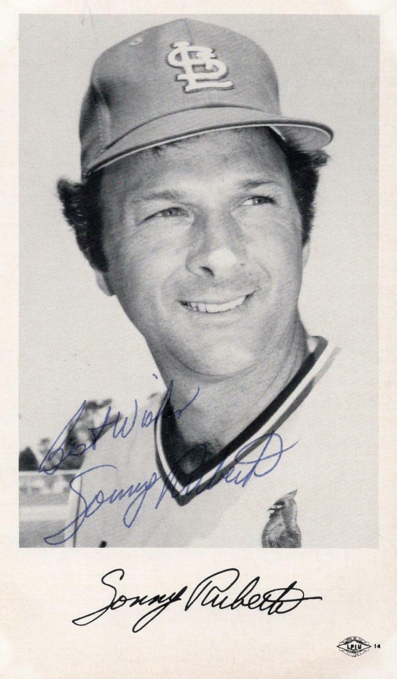 SONNY RUBERTA ST. LOUIS CARDINALS   SIGNED 4X6 POSTCARD W/ COA