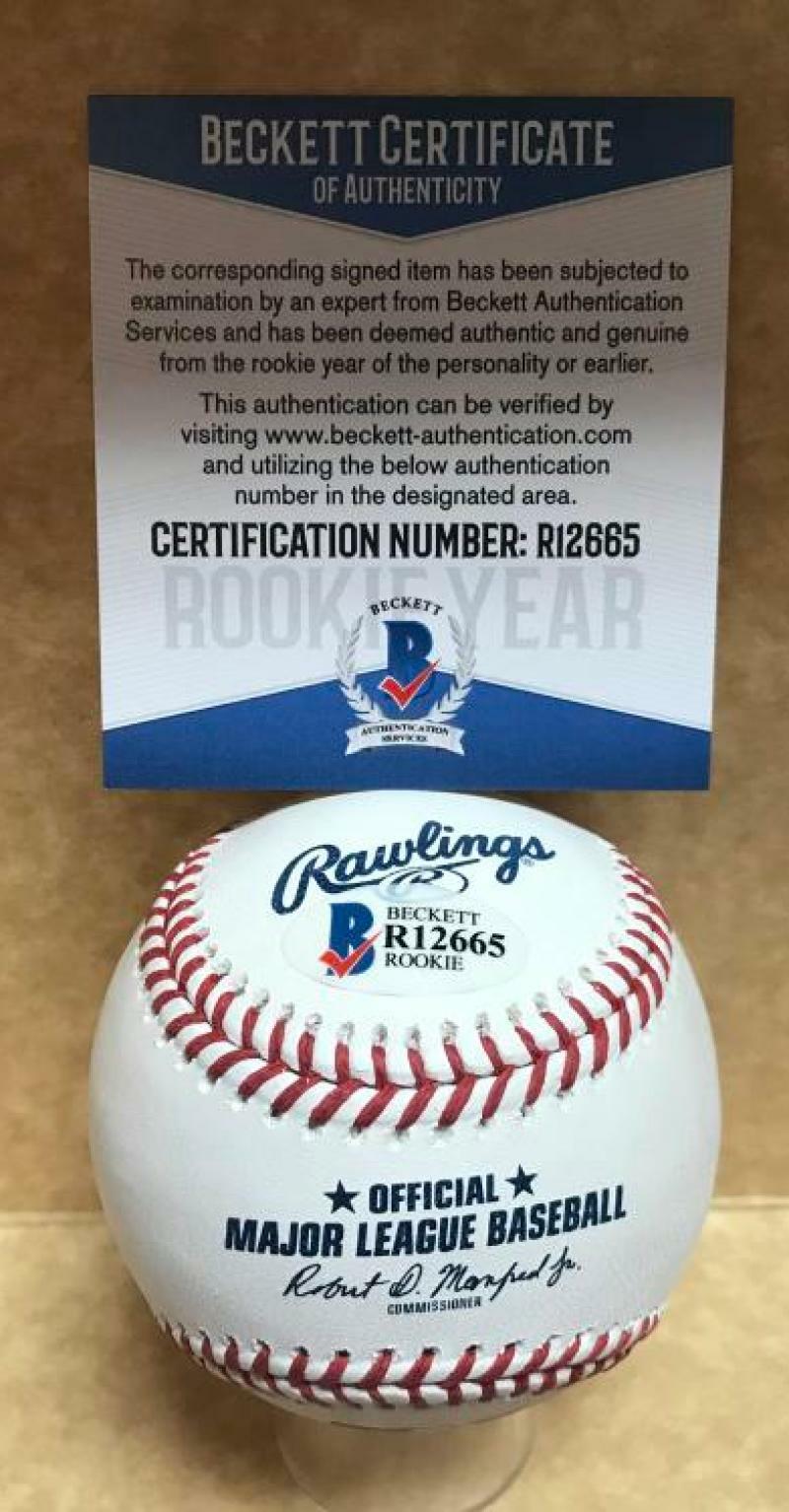 DREW MENDOZA SEMINOLES/NATIONALS SIGNED AUTO M.L. BASEBALL BECKETT R12665