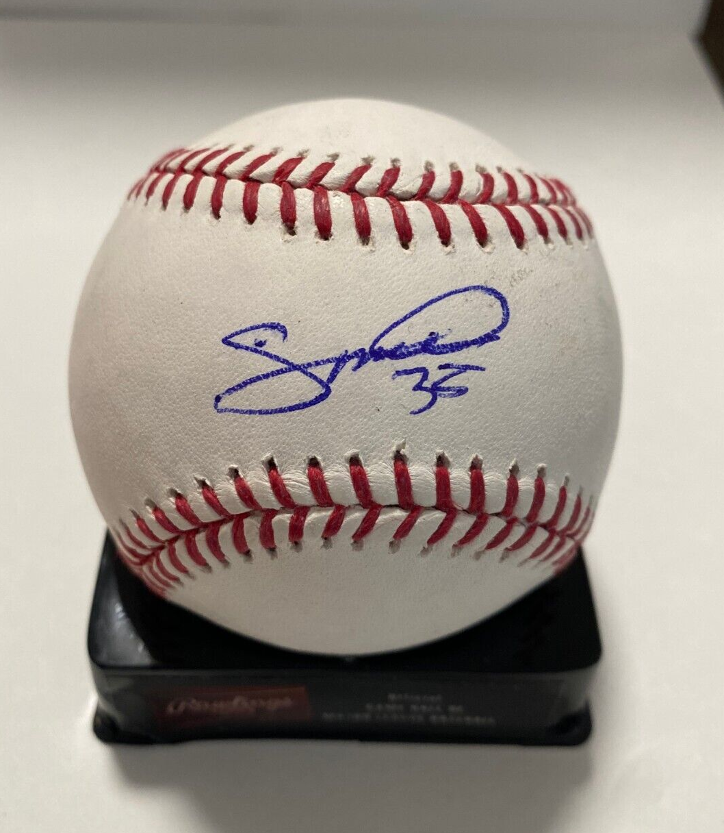 SANDY BAEZ DETROIT TIGERS SIGNED AUTOGRAPHED M.L. BASEBALL BECKETT