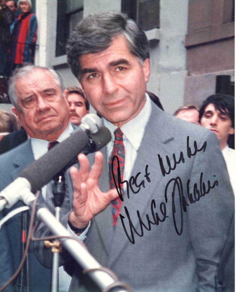 MICHAEL DUKAKIS GOVERNOR OF MASSACHUSETTS  SIGNED AUTOGRAPHED 8X10 PHOTO W/ COA