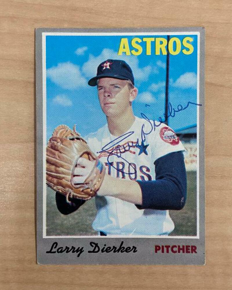 LARRY DIERKER HOUSTON ASTROS SIGNED AUTOGRAPHED 1970 TOPPS CARD #15 W/COA