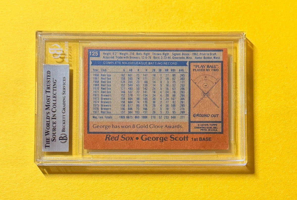 1978 TOPPS GEORGE SCOTT #125 SIGNED AUTO CARD BECKETT AUTHENTIC RED SOX