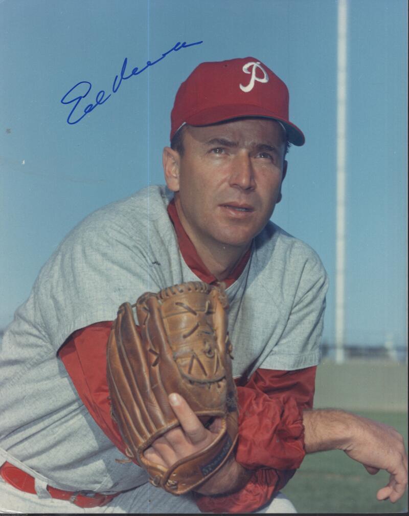 ED ROEBUCK   PHILLIES  SIGNED AUTOGRAPHED 8X10 PHOTO W/ COA 