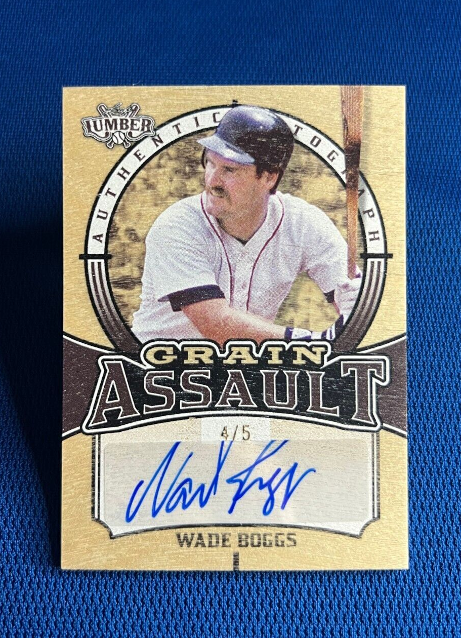 2024 LEAF LUMBER WADE BOGGS MLB LEGEND AUTO SIGNED GRAIN ASSAULT CARD /5