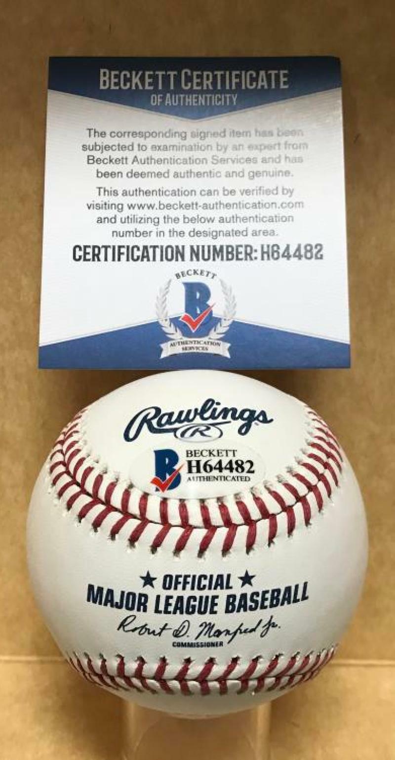 NICK SENZEL REDS SIGNED UNDER REDS 150 ANNIVERSARY BASEBALL BECKETT H64482