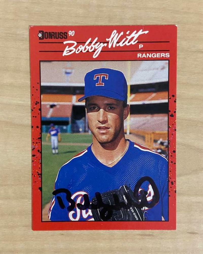 BOBBY WITT TEXAS RANGERS SIGNED AUTOGRAPHED 1990 DONRUSS CARD #292 W/COA 