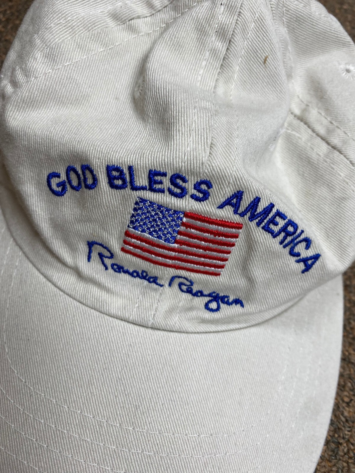 GOD BLESS AMERICA RONALD REAGAN COLLECTIBLE HAT ADULT SIZE RARE