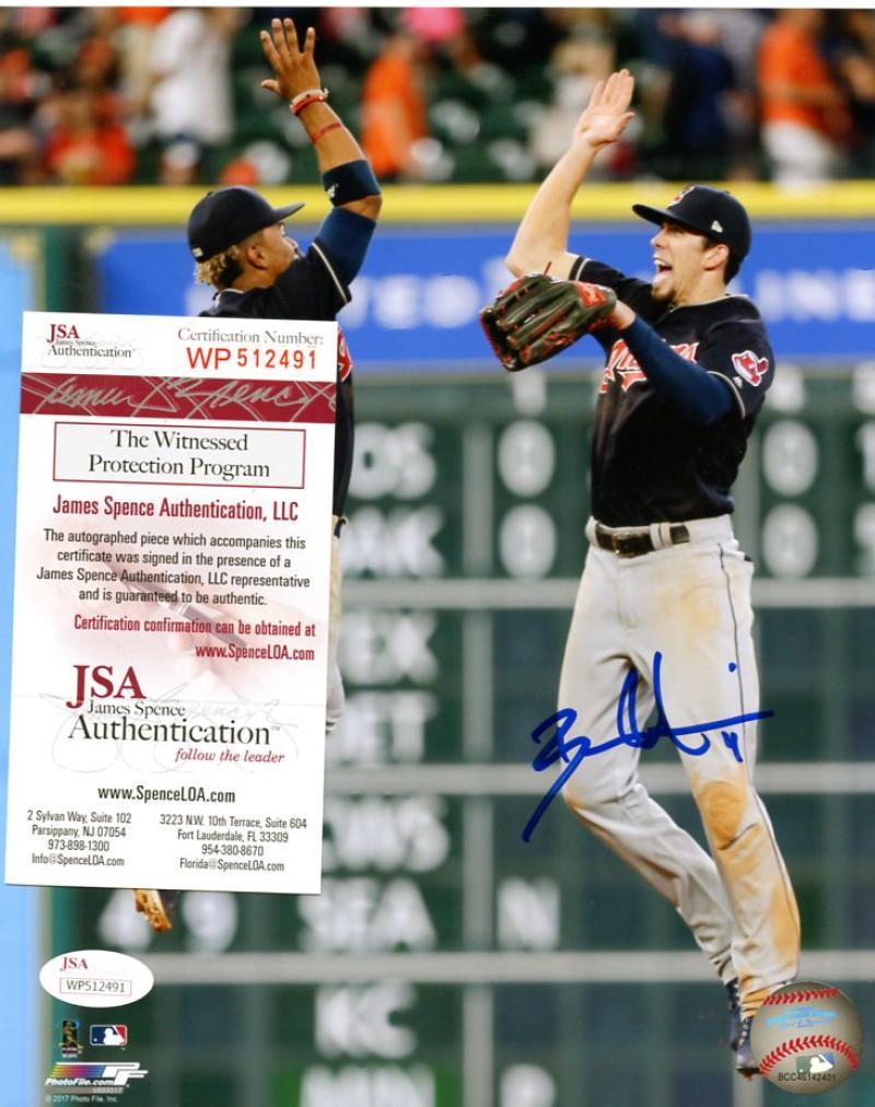BRADLEY ZIMMER CLEVELAND INDIANS W/ LINDOR SIGNED 8X10 PHOTO JSA WP512491
