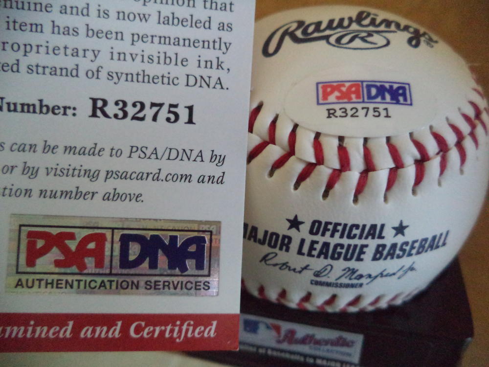 JORGE MATEO NEW YORK YANKEES SIGNED AUTOGRAPHED LOGO BASEBALL PSA R32751