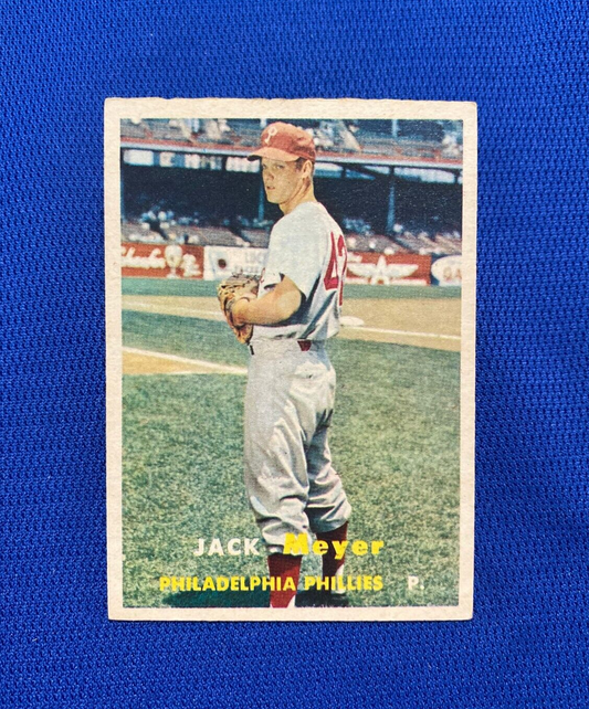 1957 TOPPS JACK MEYER PHILADELPHIA PHILLIES #162 CARD VINTAGE SET-BREAK