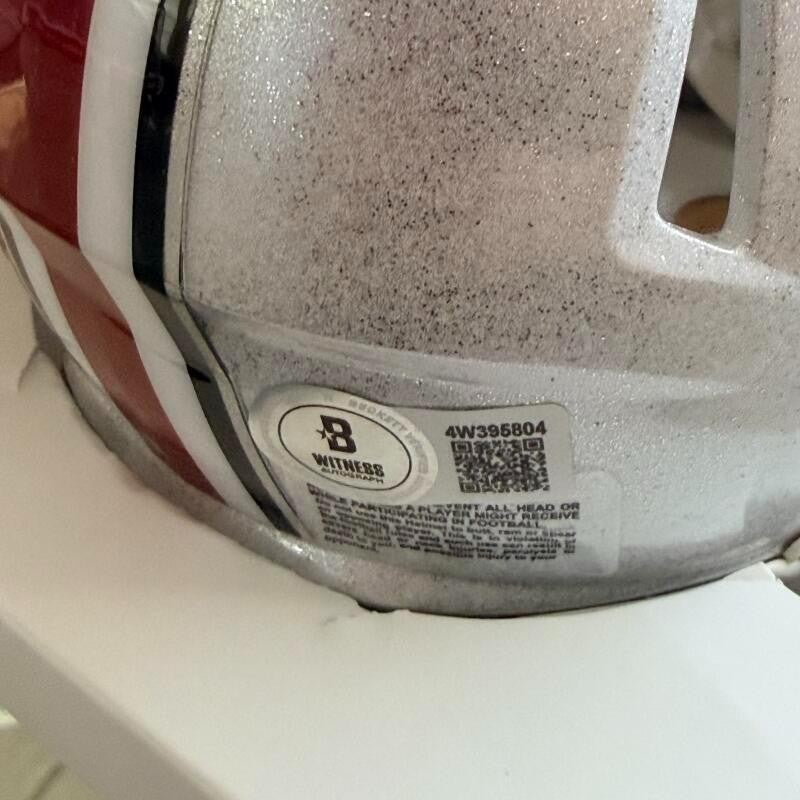 AJ HAWK #47 OHIO STATE BUCKEYES SIGNED MINI HELMET BECKETT AUTH