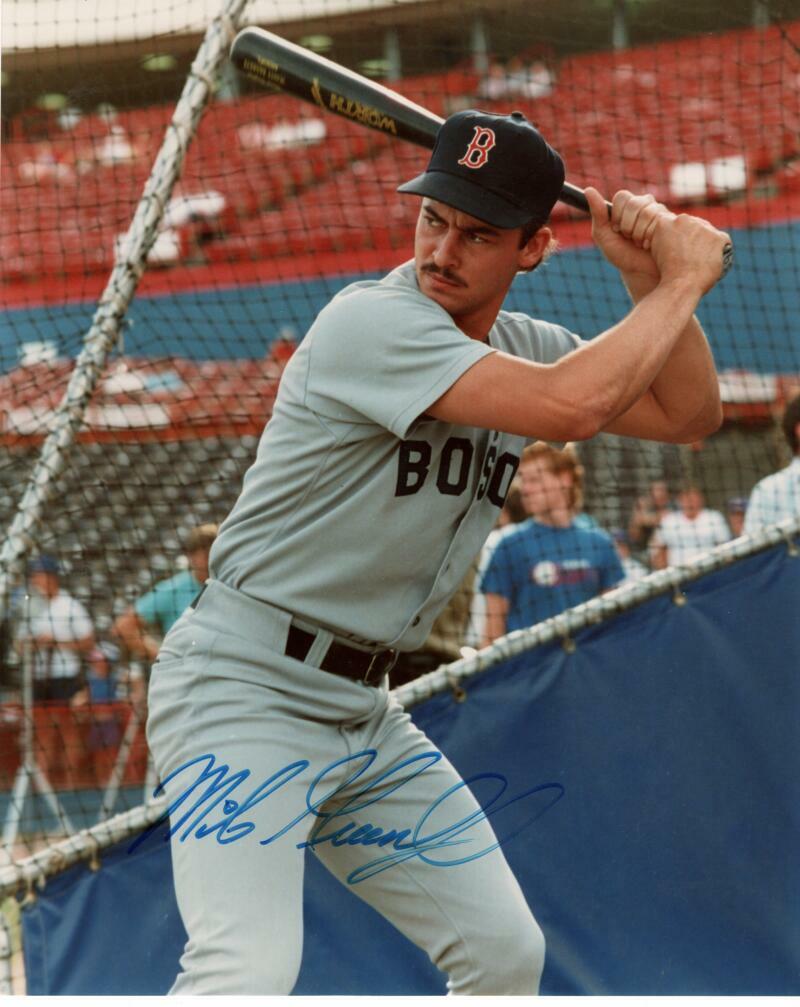 MIKE GREENWELL BOSTON RED SOX SIGNED AUTOGRAPHED 8X10 PHOTO W/ COA