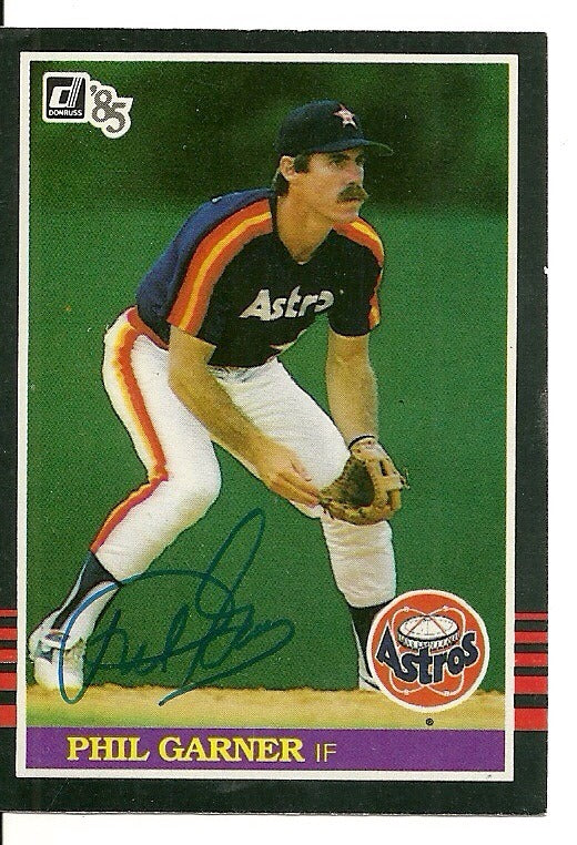 PHIL GARNER HOUSTON ASTROS SIGNED AUTOGRAPHED 1985 DONRUSS CARD #161 W/COA