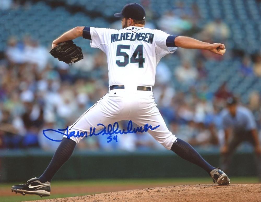 TOM WILHELMSON SEATTLE MARINERS #54 SIGNED 8X10 PHOTO W/COA