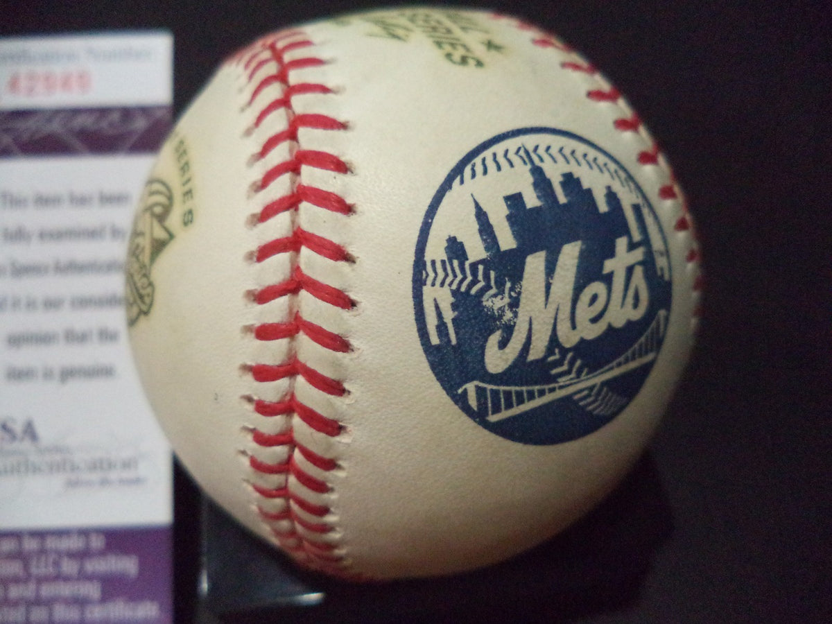 BOBBY VALENTINE SIGNED AUTO 2000 W.S. SUBWAY SERIES ML BASEBALL JSA COA #L42949