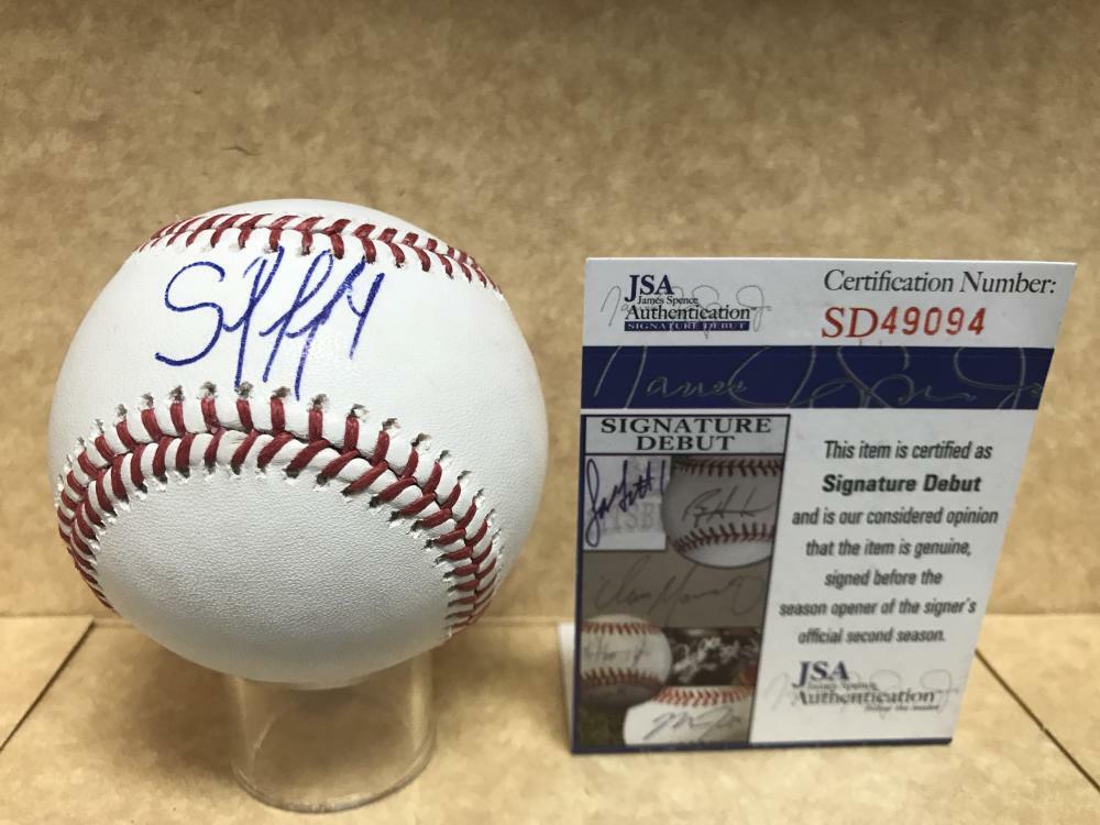 JESUS SANCHEZ TAMNPA BAY RAYS SIGNATURE DEBUT SIGNED M.L. BASEBALL JSA SD49094