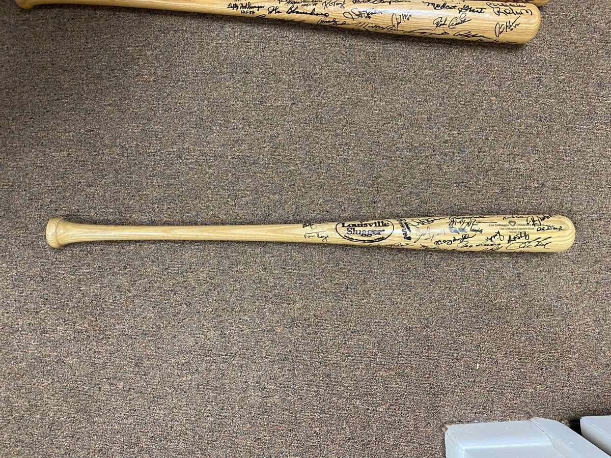 MLB LEGENDS SIGNED JOE DIMAGGIO CHILDRENS HOSPITAL BAT W/COA AL DOWNING +++ A