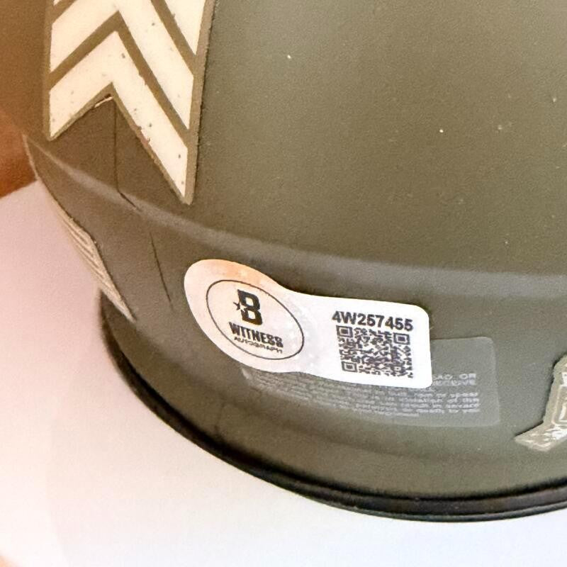 JONATHAN TAYLOR INDIANAPOLIS COLTS SIGNED SALUTE2SERVICE  MINI HELMET BECKETT AU