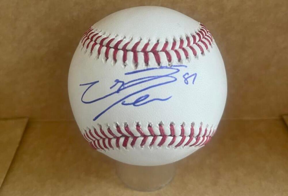 JOSE DELEON TWINS/RAYS SIGNED AUTOGRAPHED M.L. BASEBALL  BECKETT AUTH