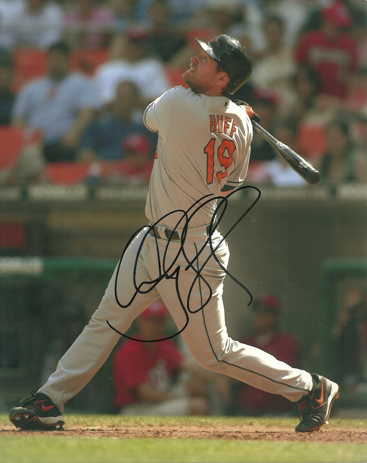 AUBREY HUFF BALTIMORE ORIOLES SIGNED AUTOGRAPHED 8x10 PHOTO W/COA #19