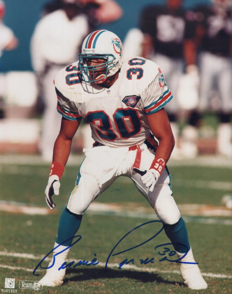 BERNIE PARMALEE MIAMI DOLPHINS SIGNED AUTOGRAPHED 8X10 PHOTO W/ COA