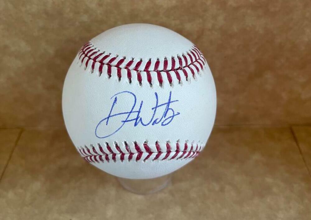 DREW WATERS ATLANTA BRAVES SIGNED AUTOGRAPHED M.L. BASEBALL PSA 8A67760