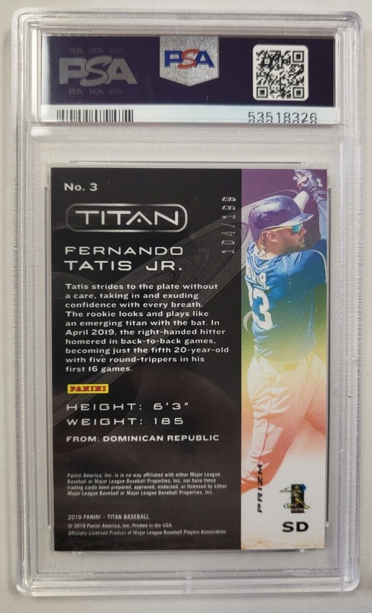 2019 PANINI CHRONICLES FERNANDO TATIS JR. TITAN-RUBY WAVE RC /199