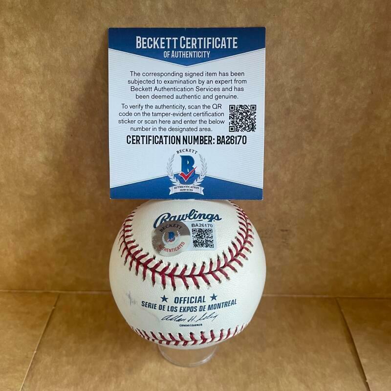 GEORGE KELL HOF 83 SIGNED AUTOGRAPHED OFFICIAL EXPOS M.L. BASEBALL  BAS BA26170
