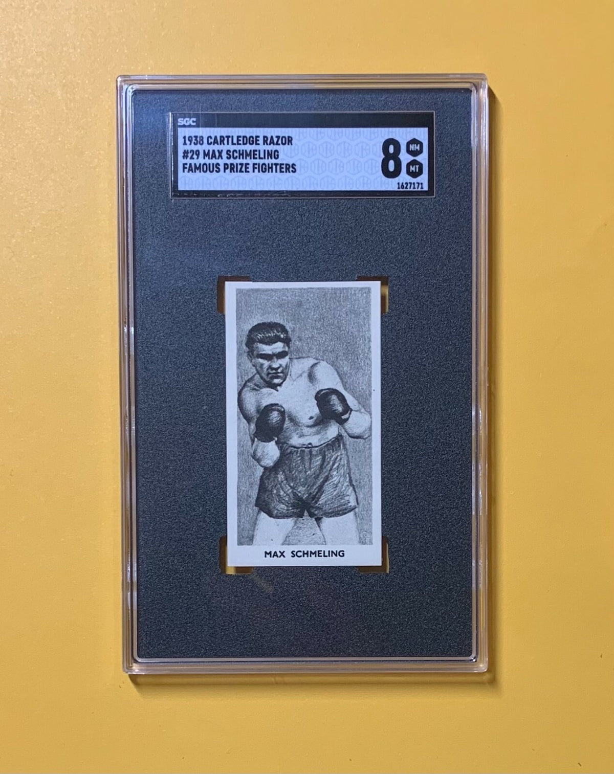 1938 CARTLEDGE RAZOR MAX SCHMELING FAMOUS PRIZE FIGHTERS #29 NM MT SGC 8    