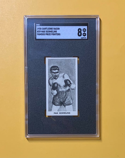 1938 CARTLEDGE RAZOR MAX SCHMELING FAMOUS PRIZE FIGHTERS #29 NM MT SGC 8    