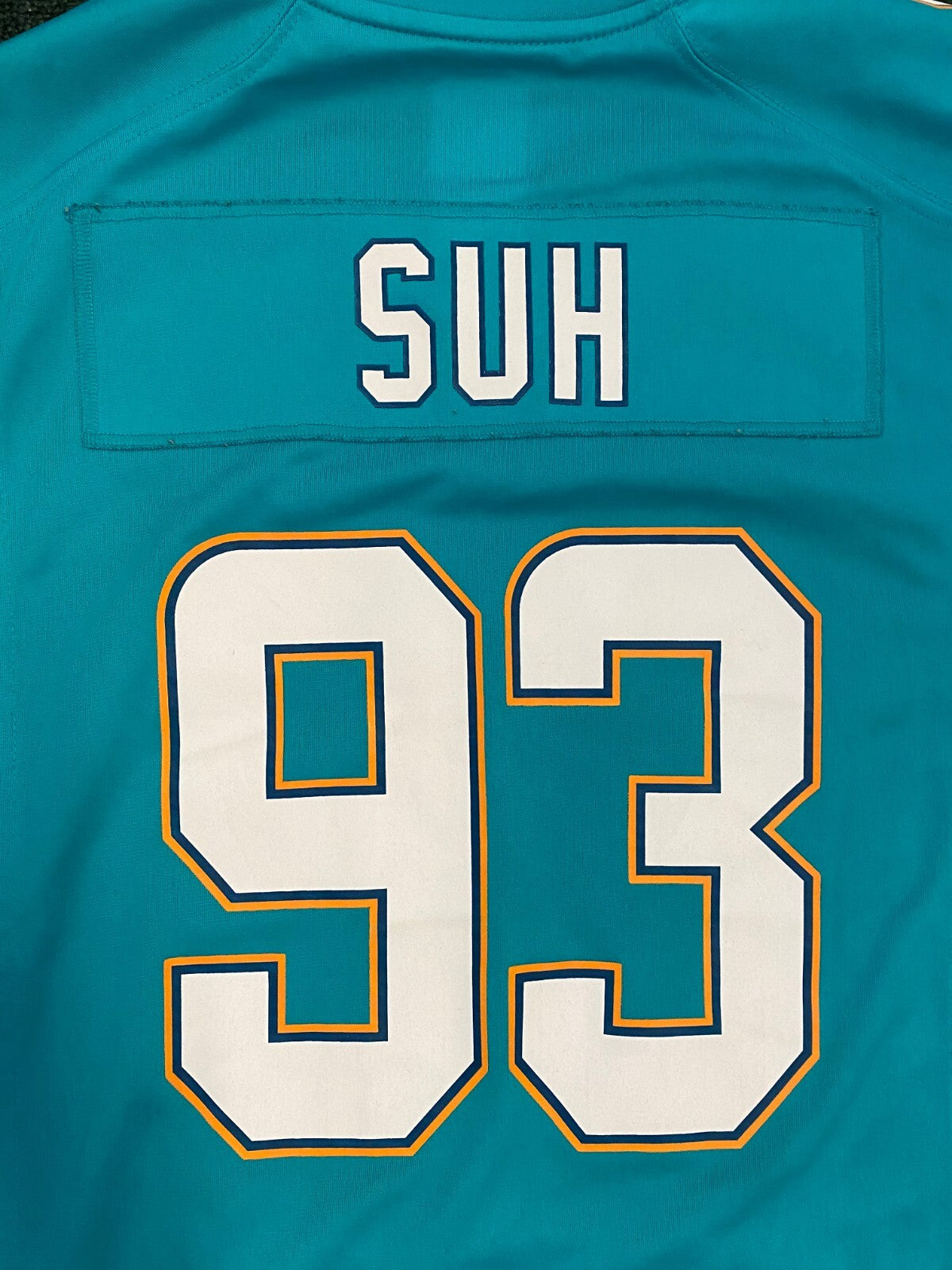 NDAMUKONG SUH #93 MIAMI DOLPHINS NIKE TEAL FOOTBALL JERSEY SIZE MEDIUM MENS