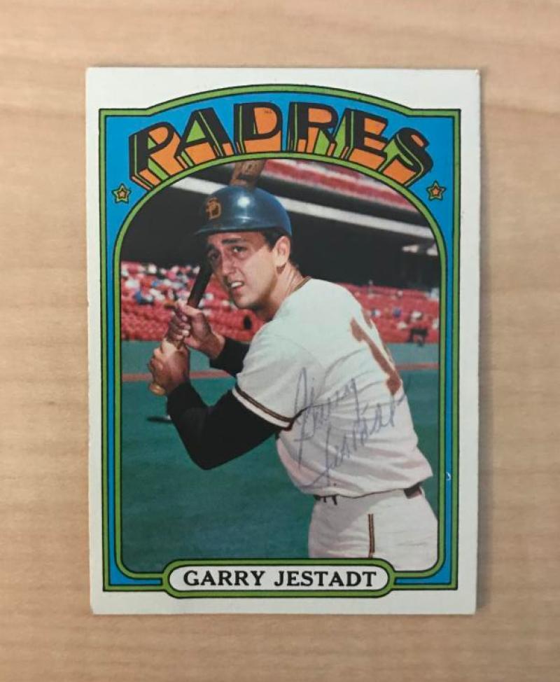 GARRY JESTADT SAN DIEGO PADRES VINTAGE SIGNED 1972 TOPPS CARD #143 W/COA