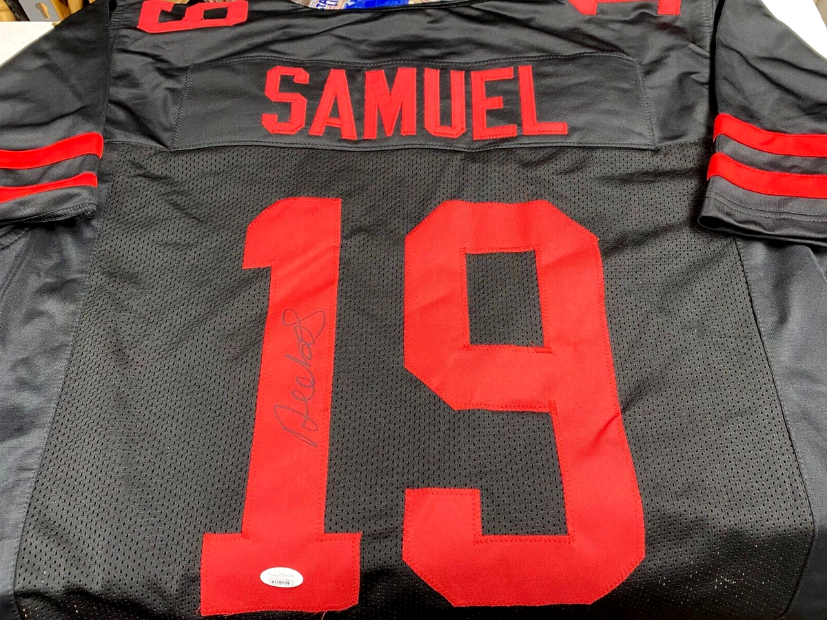 DEEBO SAMUEL #19 SF 49ERS SIGNED AUTOGRAPHED AUTO CUSTOM BLACK/RED JERSEY JSA !