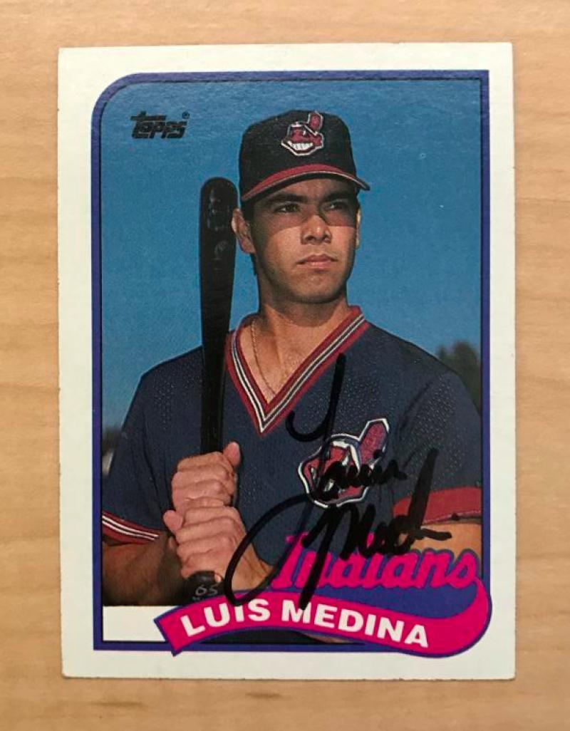 LUIS MEDINA CLEVELAND INDIANS SIGNED AUTOGRAPHED 1989 TOPPS CARD #528 W/COA