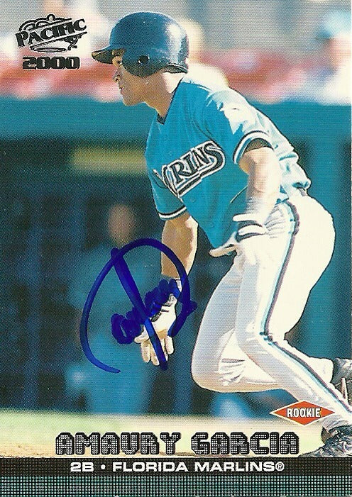 AMAURY GARCIA FLORIDA MARLINS SIGNED AUTOGRAPHED 2000 PACIFIC CARD #178 W/COA
