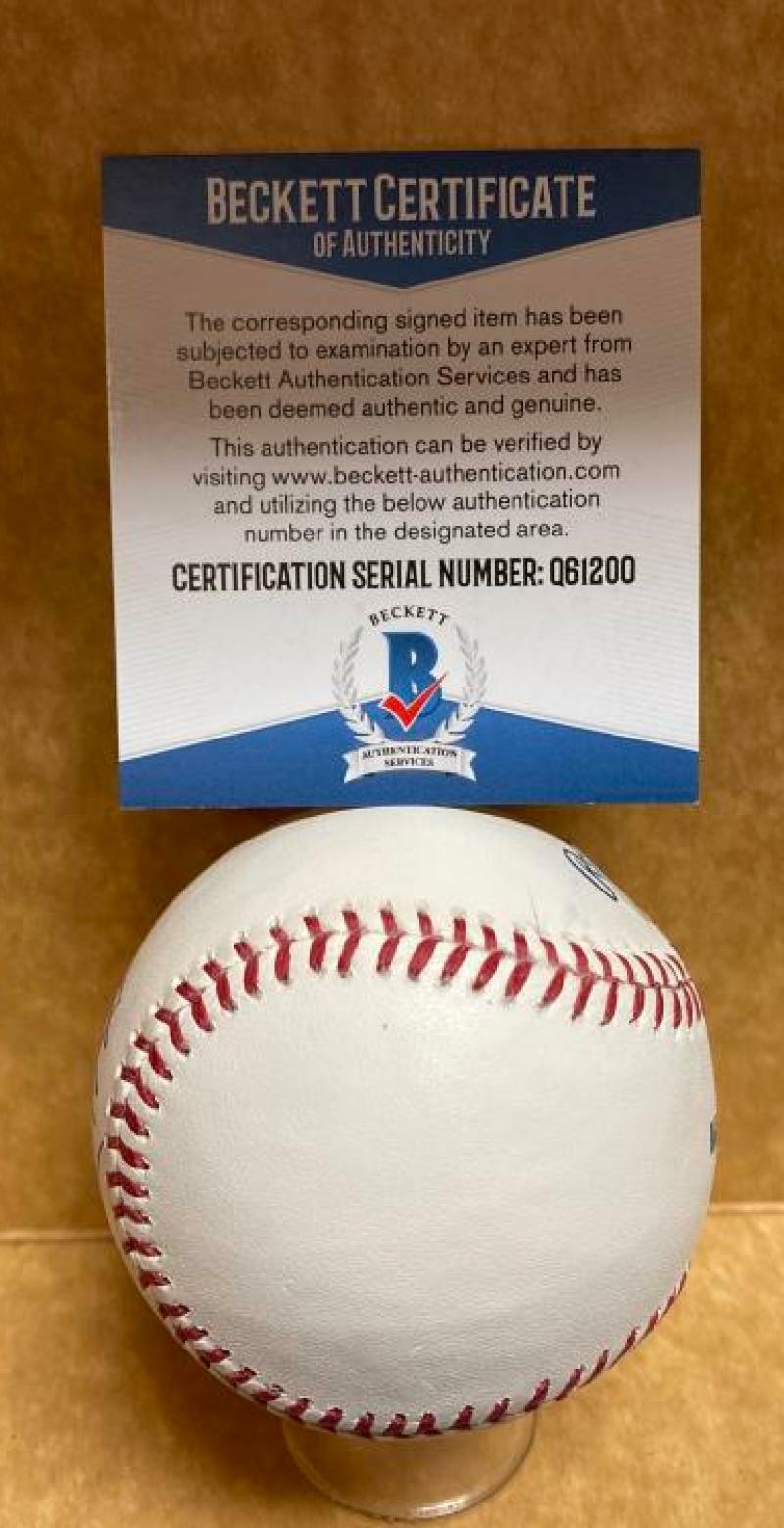 MATT HERGES GIANTS/DODGERS/INDIANS SIGNED AUTO M.L. BASEBALL BECKETT Q61200