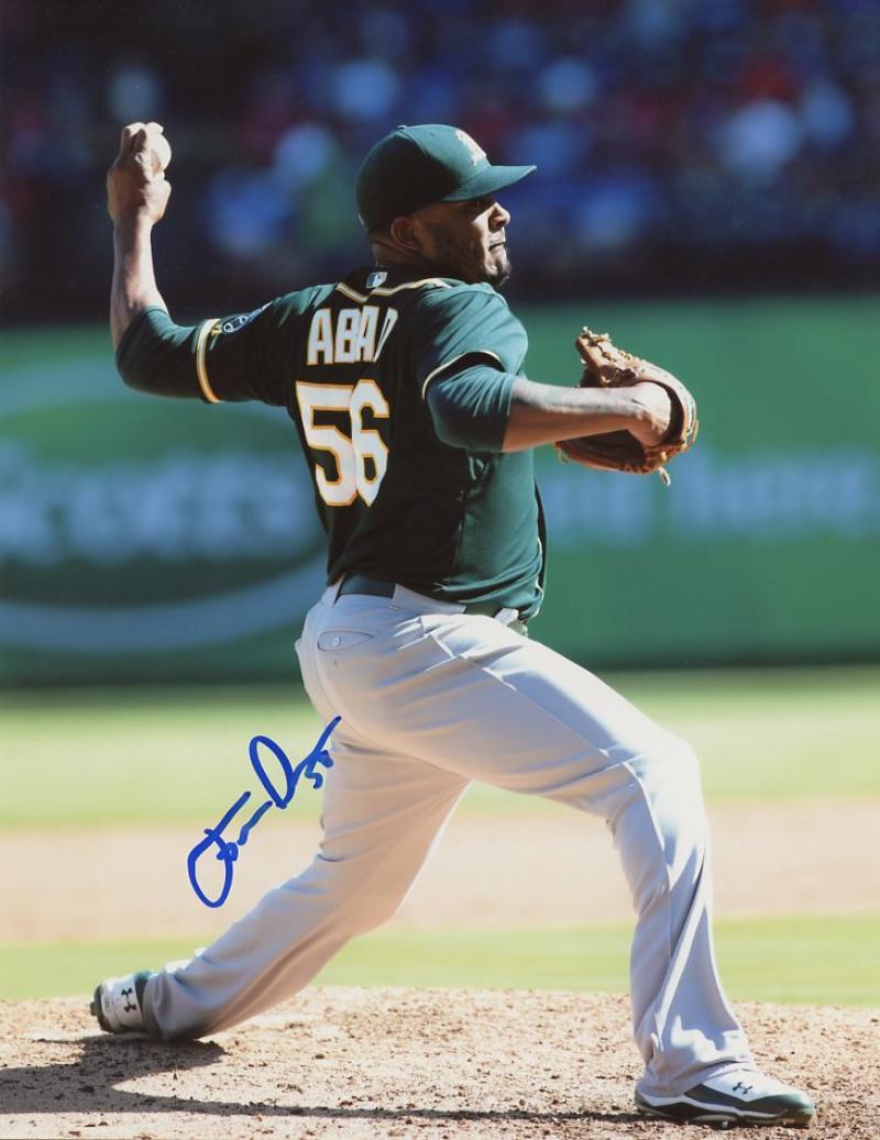 FERNANDO ABAD #56 OAKLAND A'S SIGNED 8X10 W/COA 