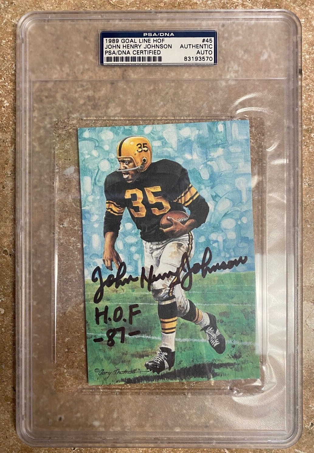 1989 GOAL LINE HOF 87 JOHN HENRY JOHNSON STEELERS 49ER SIGNED AUTOGRAPH PSA AUTH