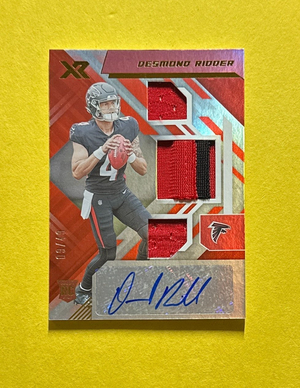 2022 PANINI XR DESMOND RIDDER ROOKIE PATCH AUTO /49 #204 FALCONS