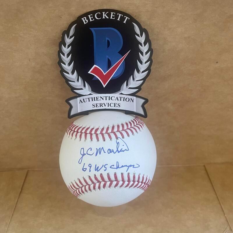 J.C. MARTIN METS 69 W.S. CHAMPS SIGNED AUTO M.L. BASEBALL  BAS AUTHENICATED