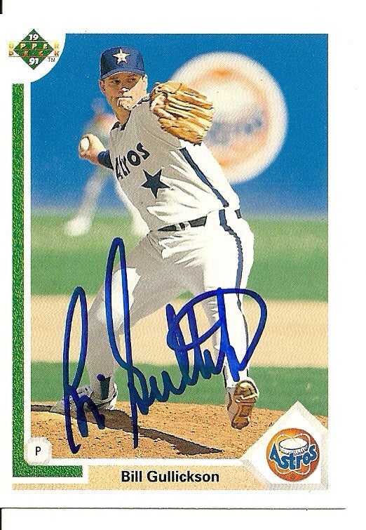 BILL GULLICKSON HOUSTON ASTROS SIGNED AUTO 1990 UPPER DECK CARD #590 W/COA