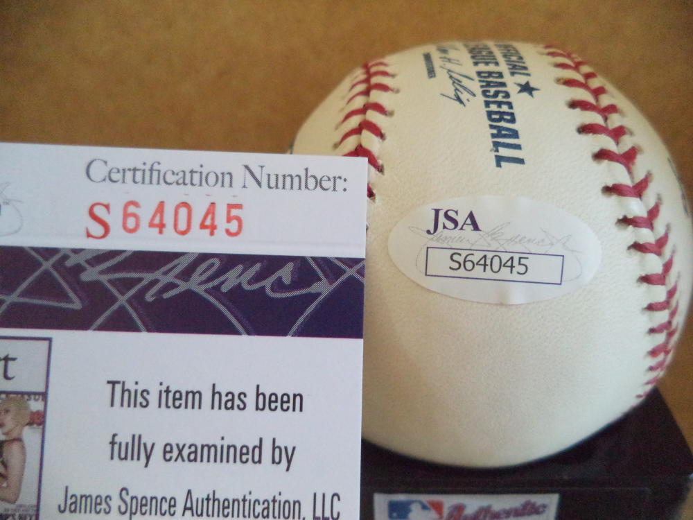 PHIL CAVARRETTA MVP 1945 "CUBS" DECEASED SIGNED AUTO M.L. BASEBALL JSA #S64045